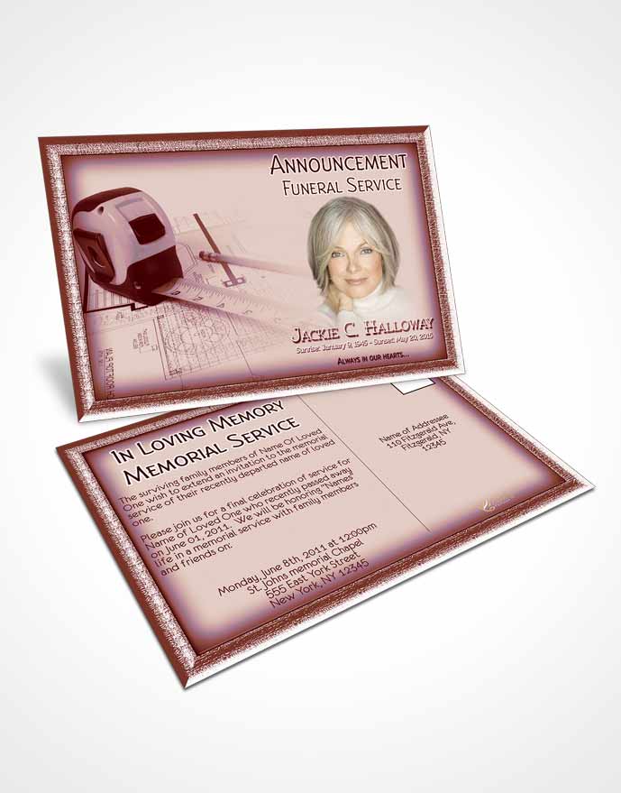 Funeral Announcement Card Template Strawberry Architect