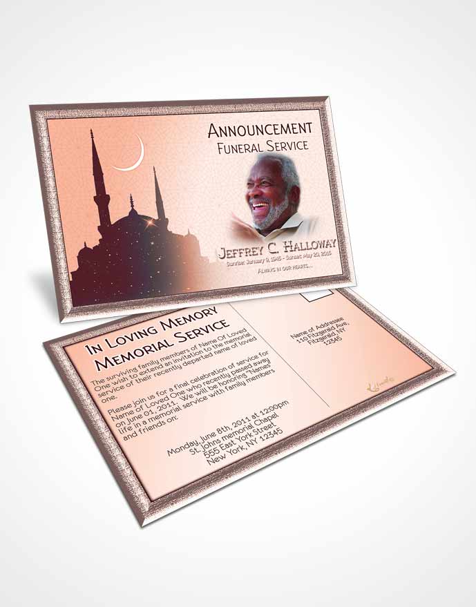 Funeral Announcement Card Template Summer Ruby Islamic Serenity