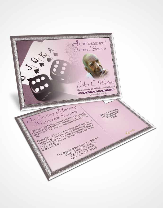 Funeral Announcement Card Template Tender Double Down