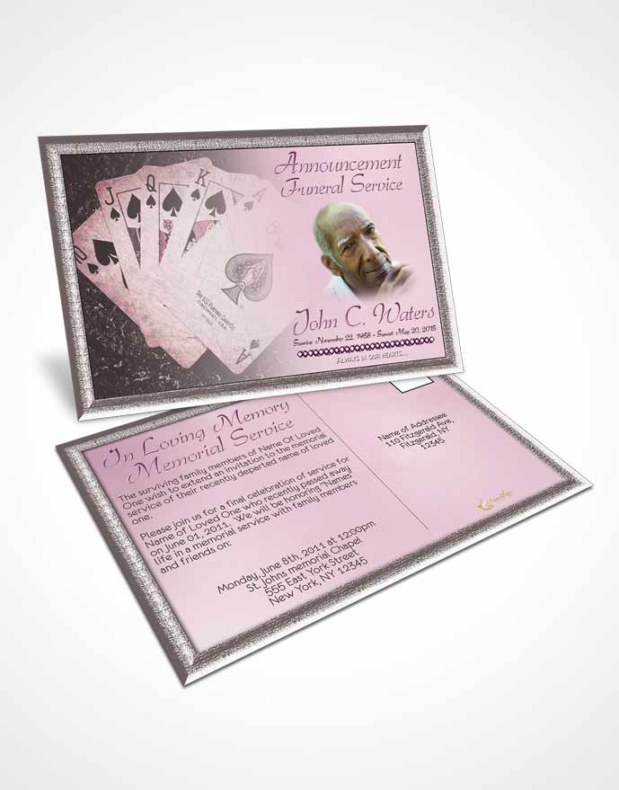 Funeral Announcement Card Template Tender King of Hands