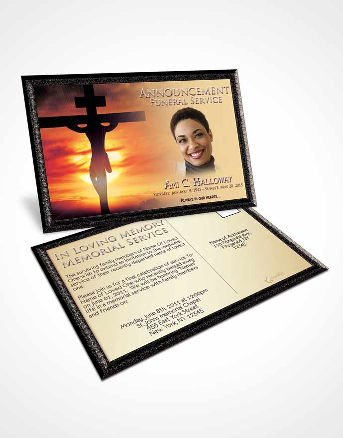 Funeral Announcement Card Template The Giving Sacrifice