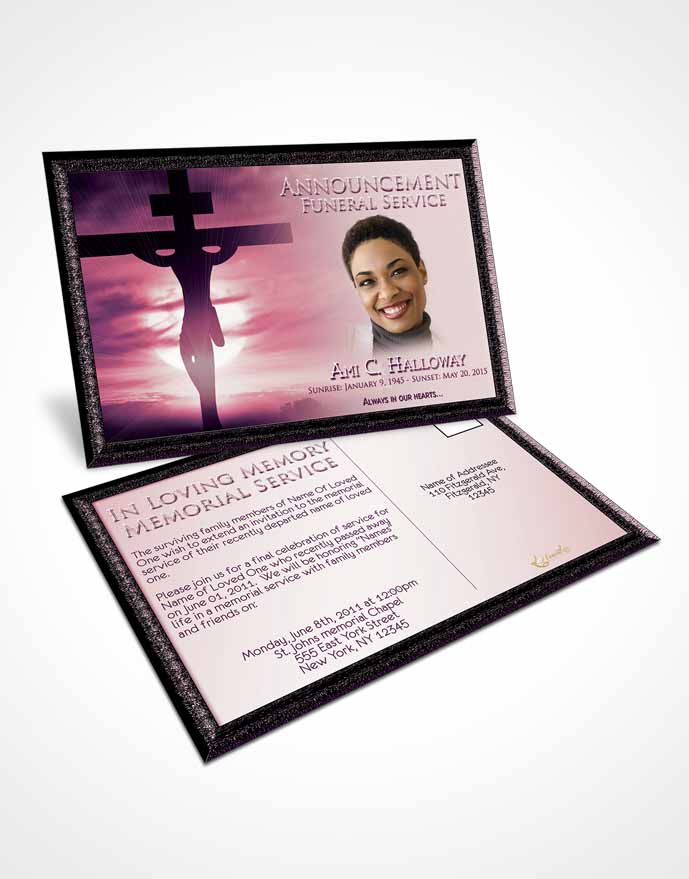 Funeral Announcement Card Template The Lavender Love Sacrifice