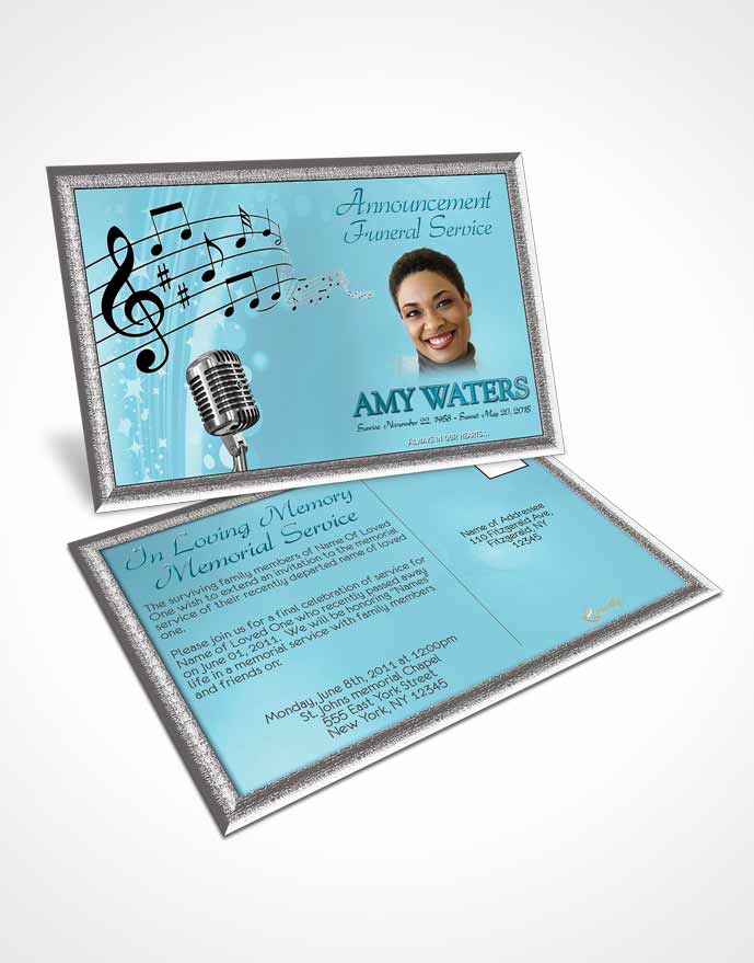 Funeral Announcement Card Template The Sound of Music Peaceful Ocean
