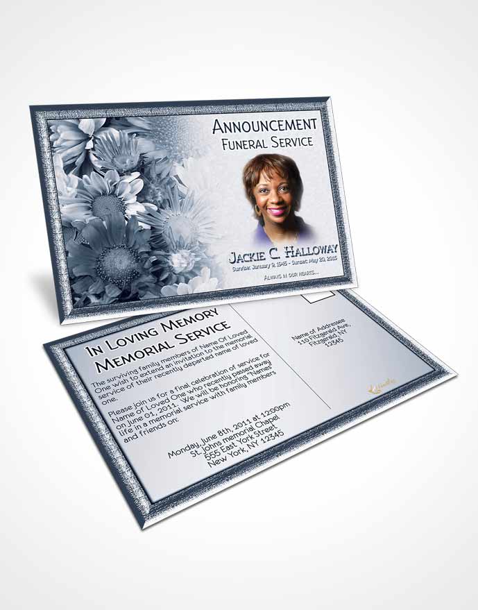 Funeral Announcement Card Template Topaz Dream Flower