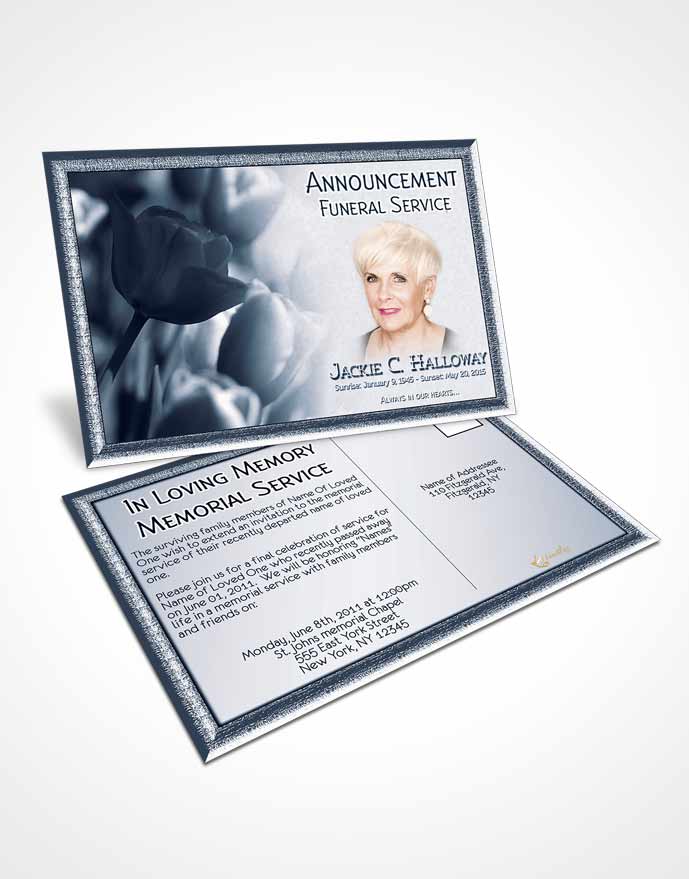 Funeral Announcement Card Template Topaz Roses