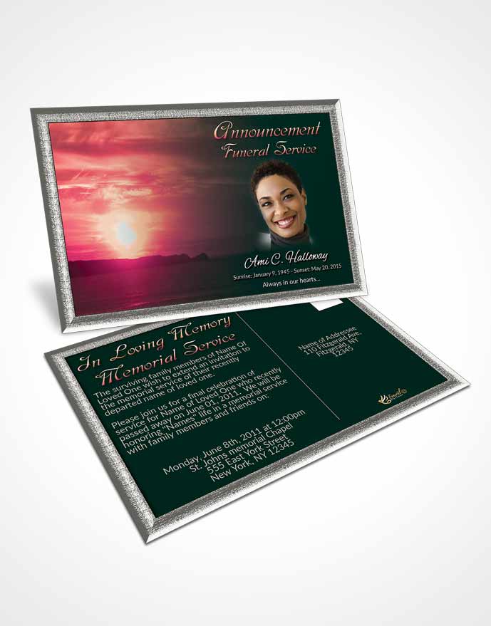 Funeral Prayer Card Template Warm Higher Power