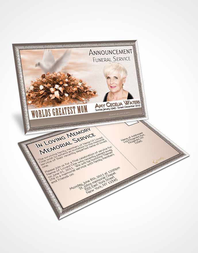 Funeral Announcement Card Template Worlds Greatest Blissful Mom