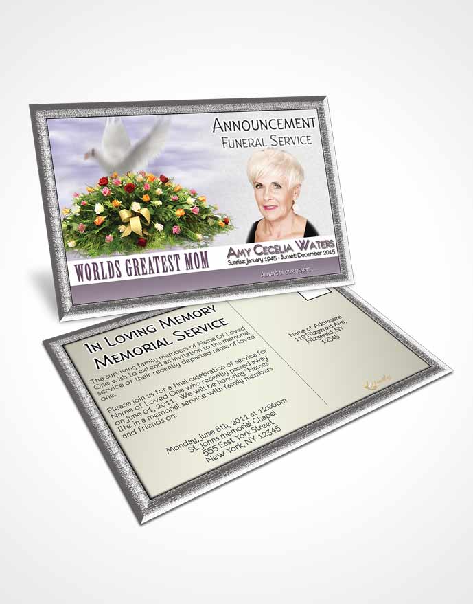 Funeral Announcement Card Template Worlds Greatest Loving Mom