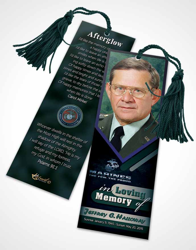 Funeral Bookmark Template 1st Marines The Few The Proud Desire