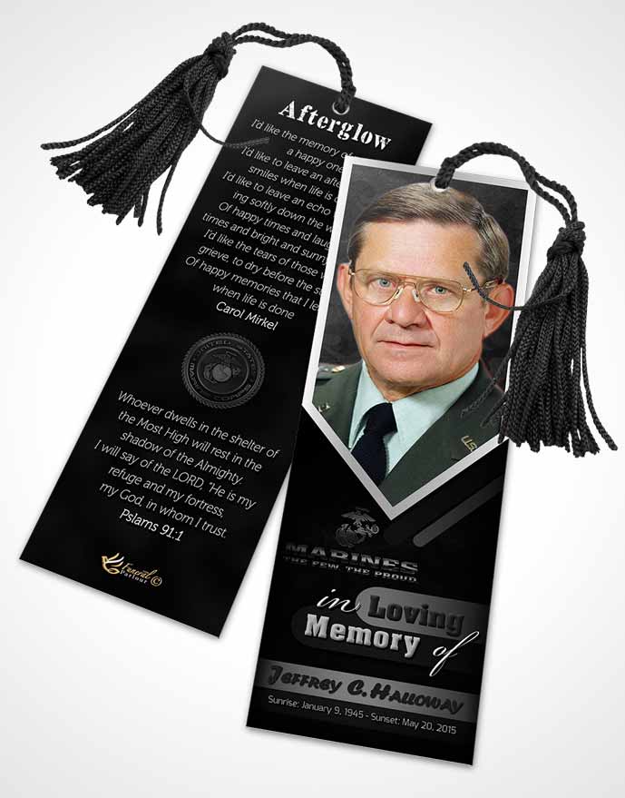 Funeral Bookmark Template 1st Marines The Few The Proud Freedom