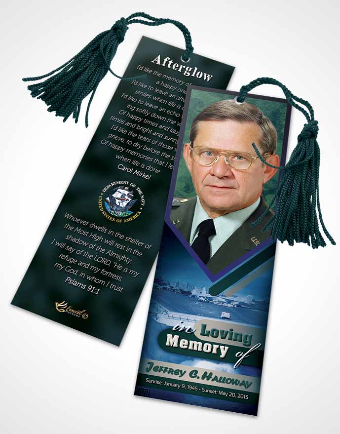 Funeral Bookmark Template 1st Navy Sailor Desire