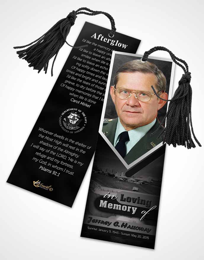 Funeral Bookmark Template 1st Navy Sailor Freedom