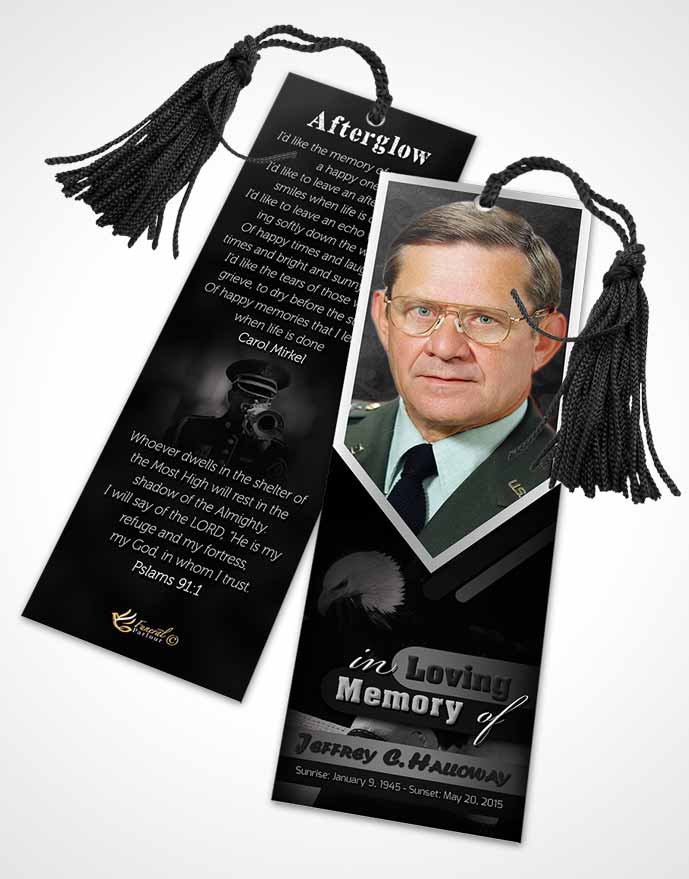 Funeral Bookmark Template 1st Veterans Day Freedom