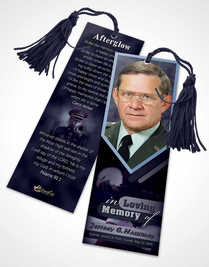 Funeral Bookmark Template 1st Veterans Day Sunset