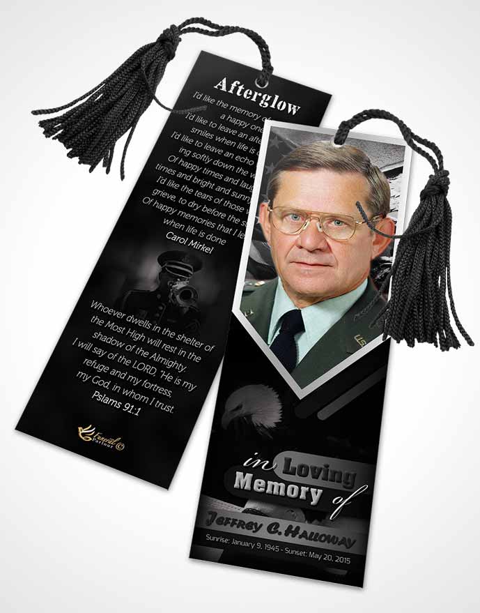 Funeral Bookmark Template 2nd Veterans Day Freedom