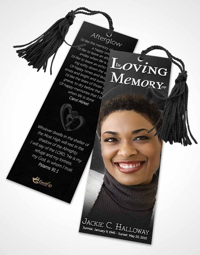 Funeral Bookmark Template A Beautiful Black and White Rose