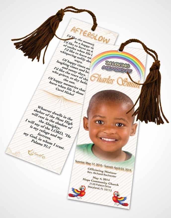 Funeral Bookmark Template A Childs Passing Amber Moon