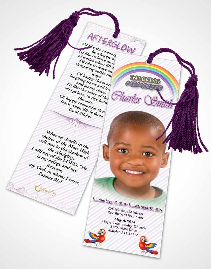 Funeral Bookmark Template A Childs Passing Amethyst Splash