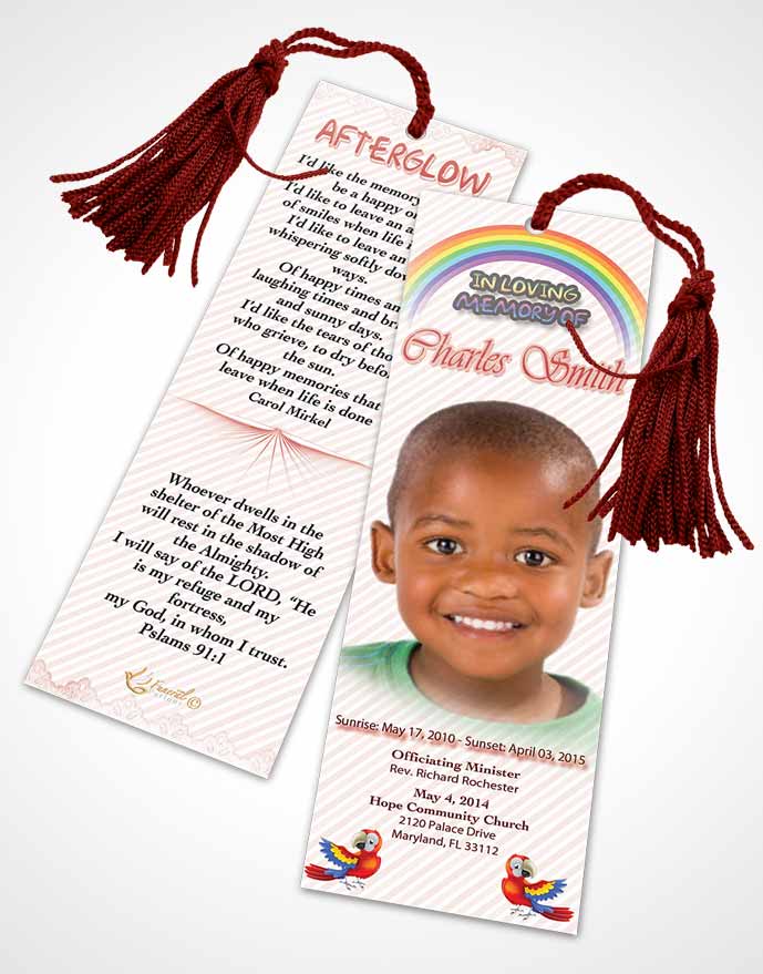 Funeral Bookmark Template A Childs Passing Ocean Sunset