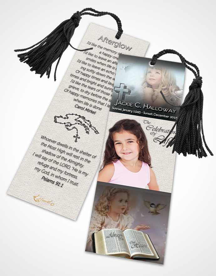 Funeral Bookmark Template Angel Child Love