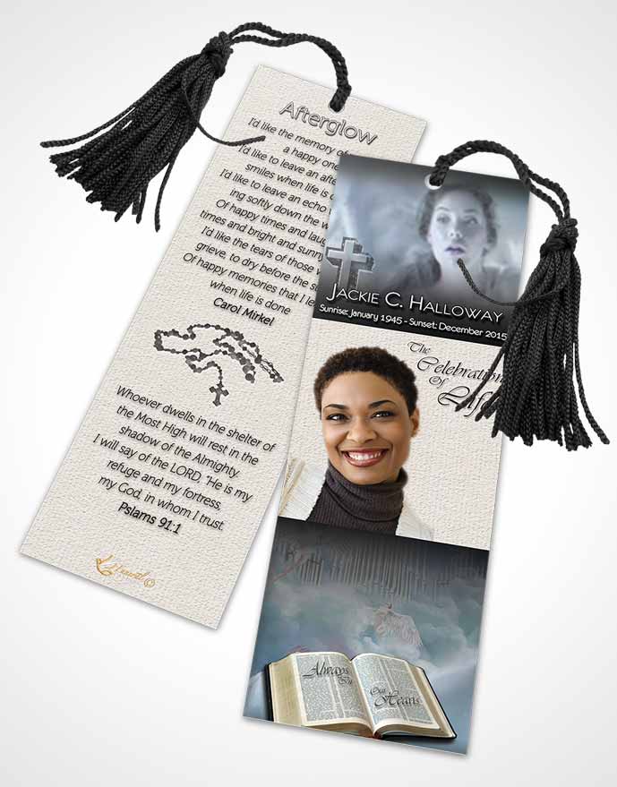 Funeral Bookmark Template Angel in Heaven