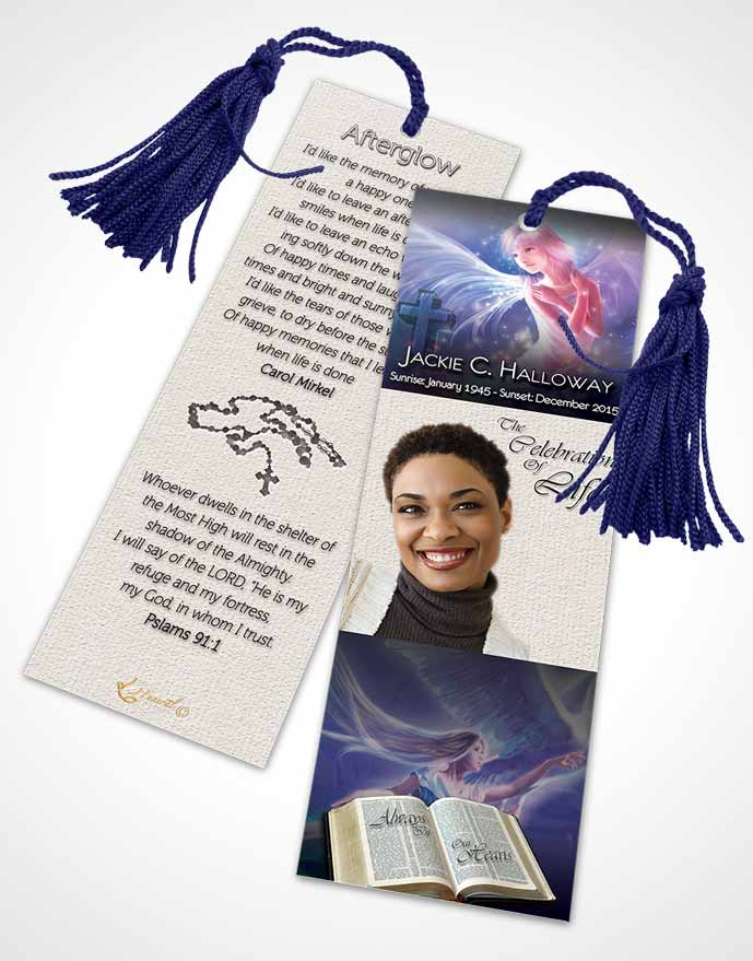 Funeral Bookmark Template Angel in the Sky