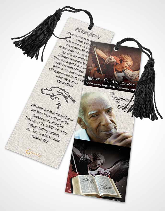 Funeral Bookmark Template Archangel Michael
