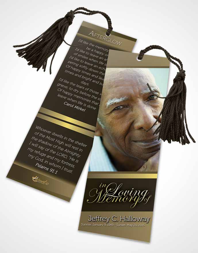 Funeral Bookmark Template At Dusk Tranquility Dark