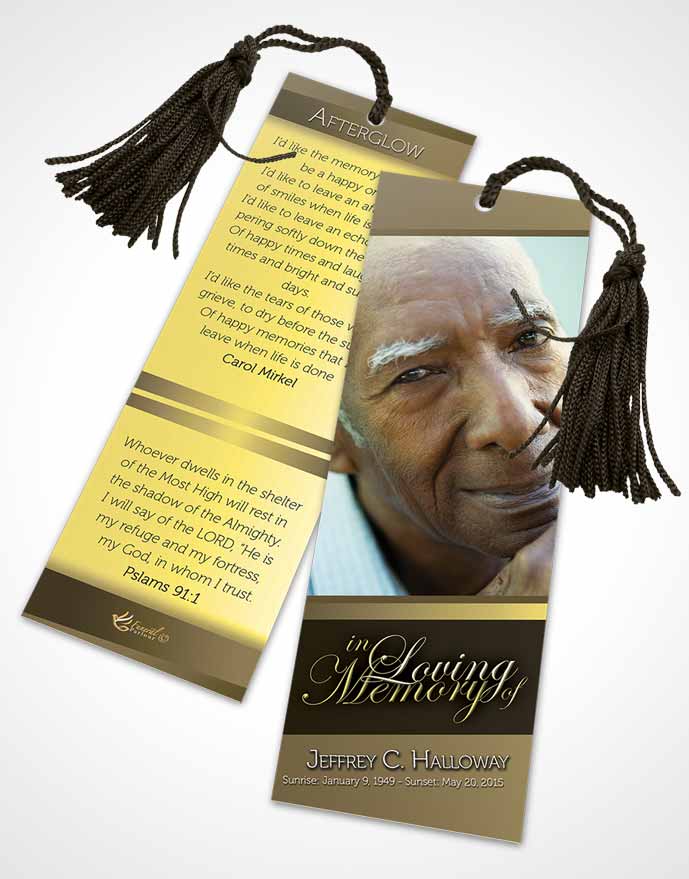 Funeral Bookmark Template At Dusk Tranquility Light