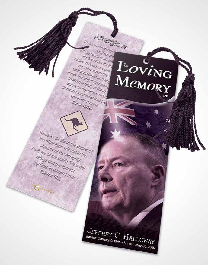 Funeral Bookmark Template Australian Lavender Bliss