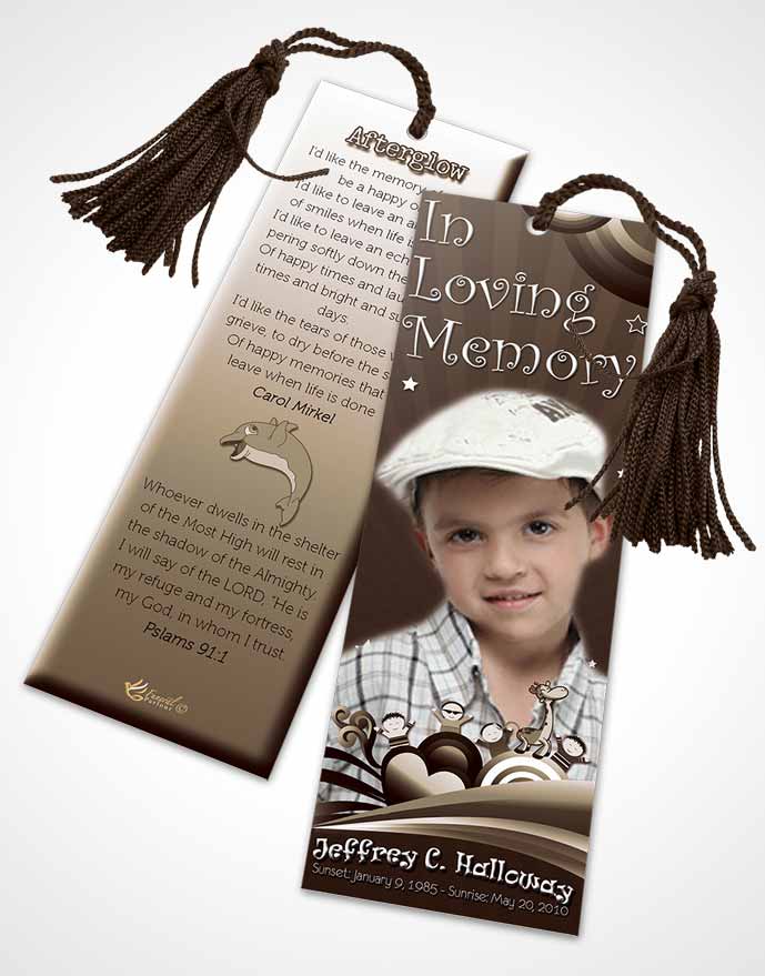 Funeral Bookmark Template Autumn Serenity Childs Journey