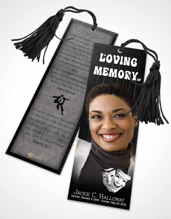 Funeral Bookmark Template Black and White Actor