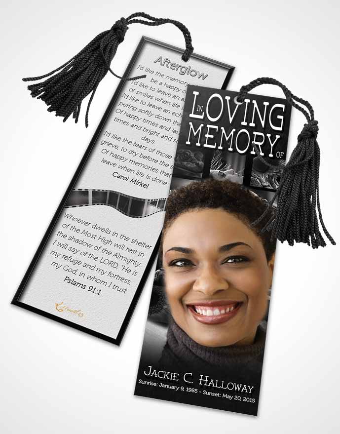Funeral Bookmark Template Black and White Desire Photographers Dream