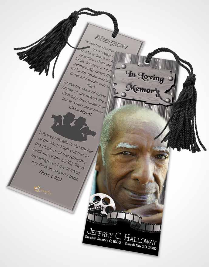 Funeral Bookmark Template Black and White Media Pro