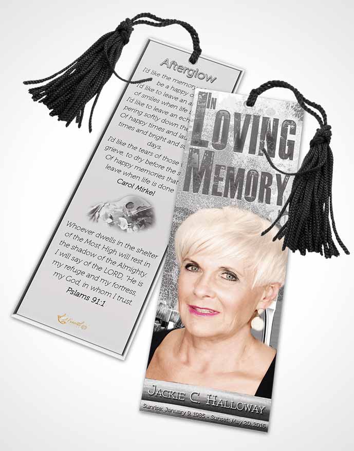 Funeral Bookmark Template Black and White Painters Paradise