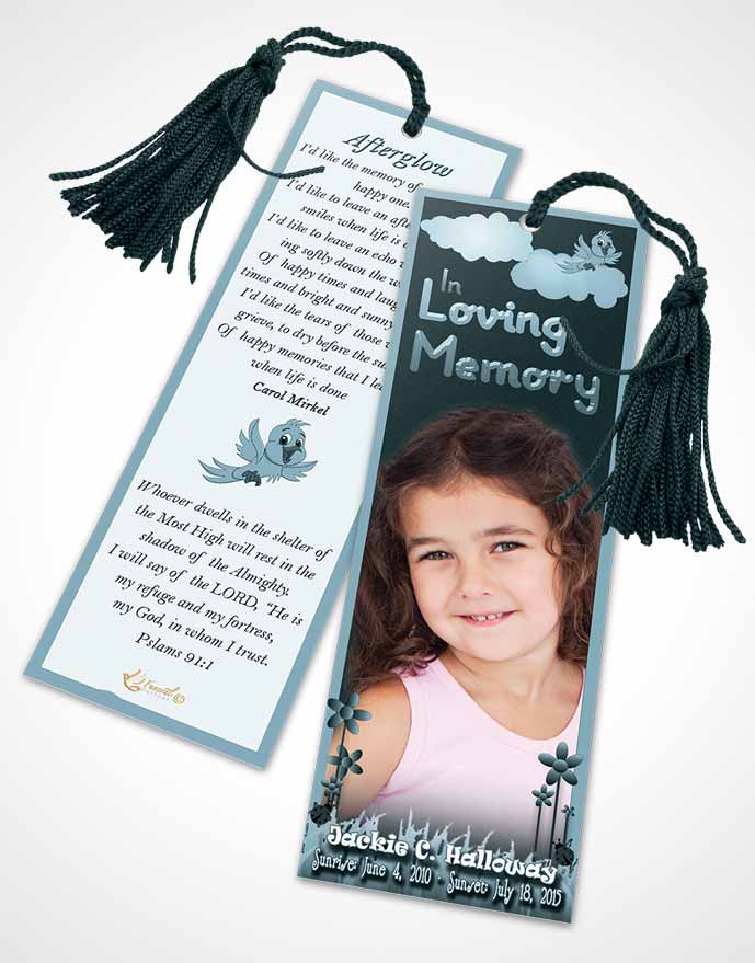 Funeral Bookmark Template Blessed Sky Childs Dream