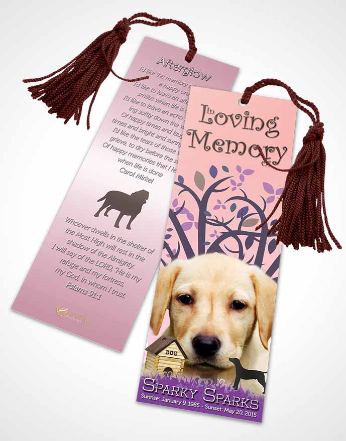 Funeral Bookmark Template Blissful Doggy Heaven