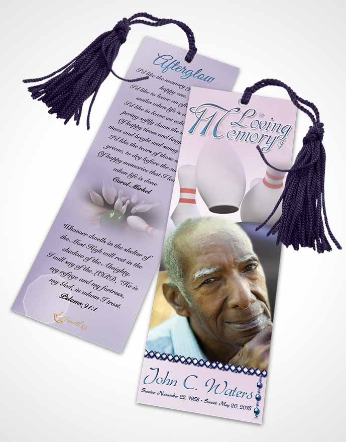 Funeral Bookmark Template Bowling Days Early Morning