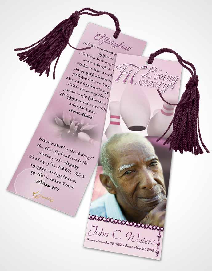 Funeral Bookmark Template Bowling Days Tenderness