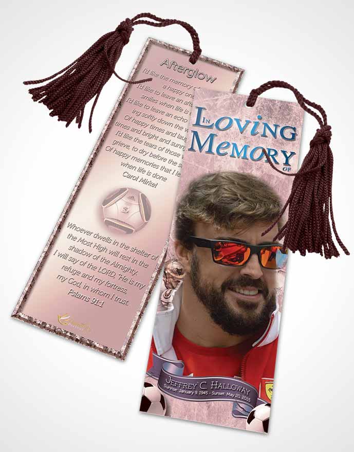 Funeral Bookmark Template Brilliant Soft Summer Breeze Soccer Superstar