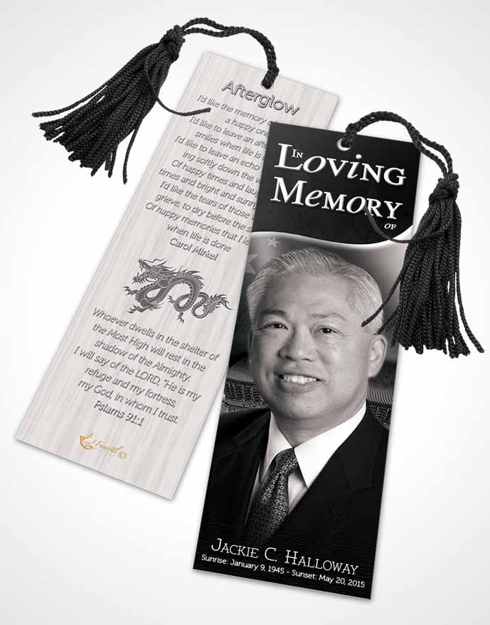 Funeral Bookmark Template Chinese Black and White Mist