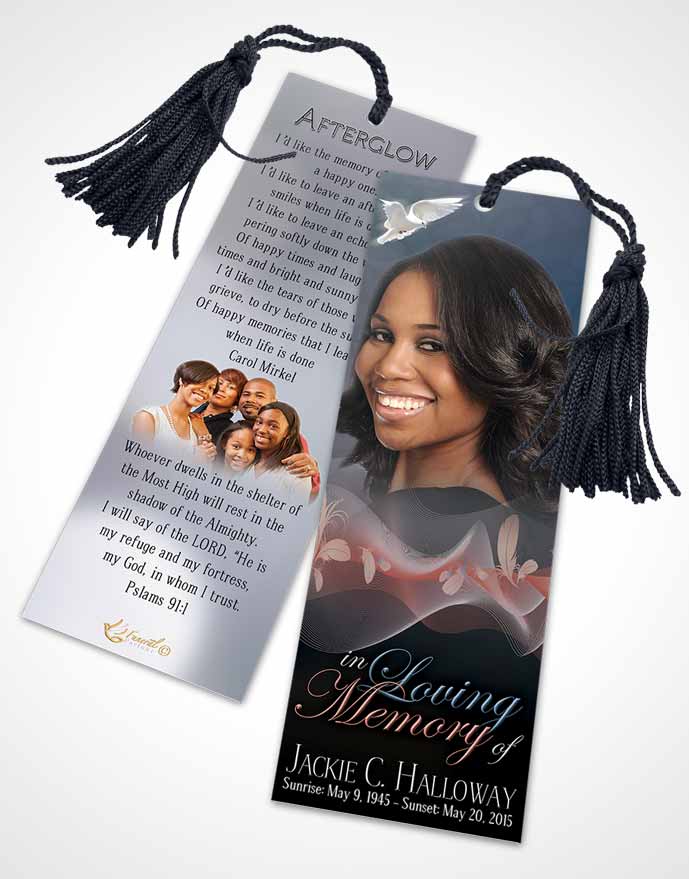 Funeral Bookmark Template Divinity Evening Smile