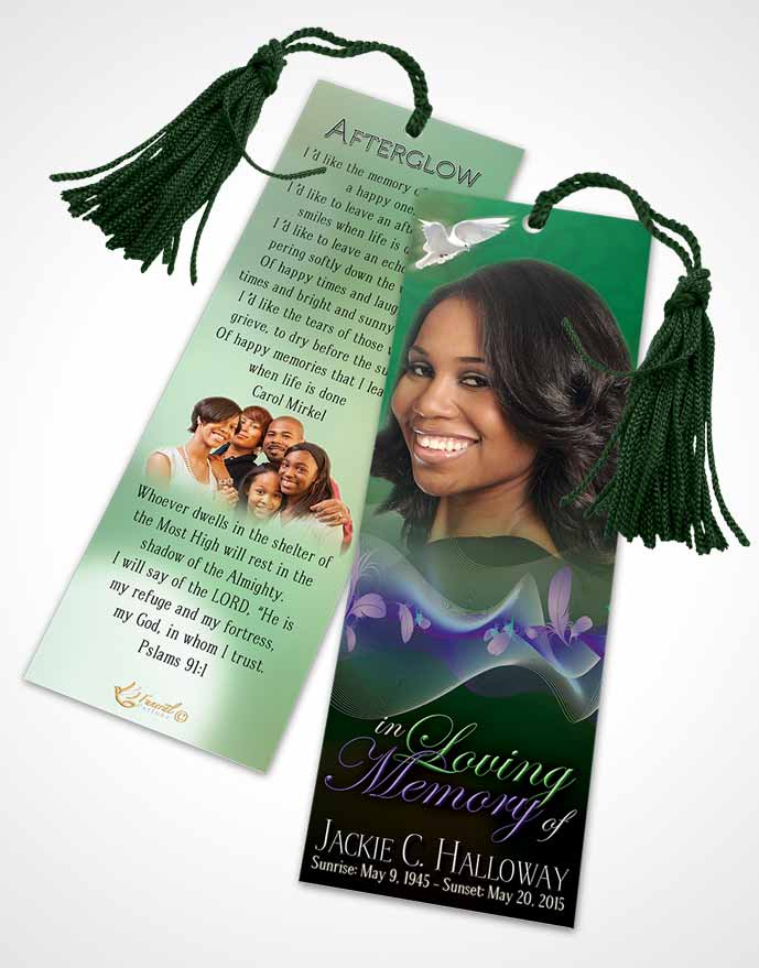 Funeral Bookmark Template Divinity Forest Laughter