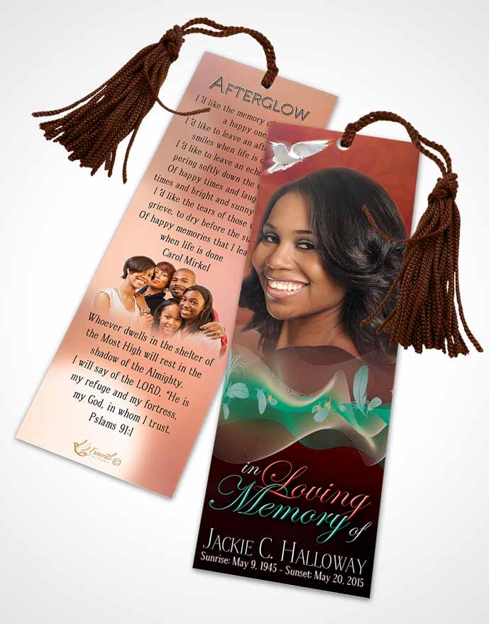 Funeral Bookmark Template Divinity Ruby Desire