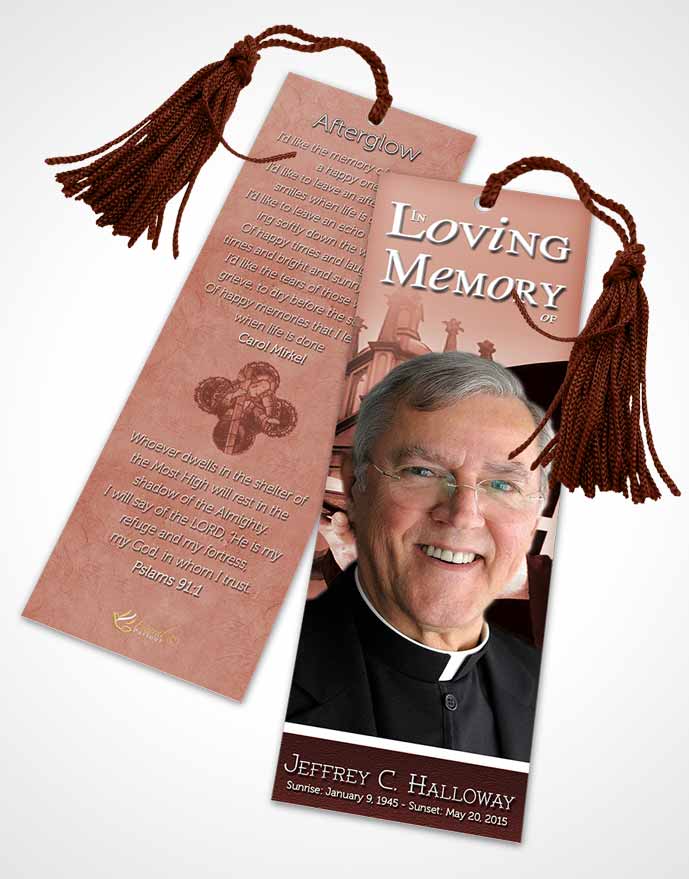 Funeral Bookmark Template Early Morning Heavenly Priest