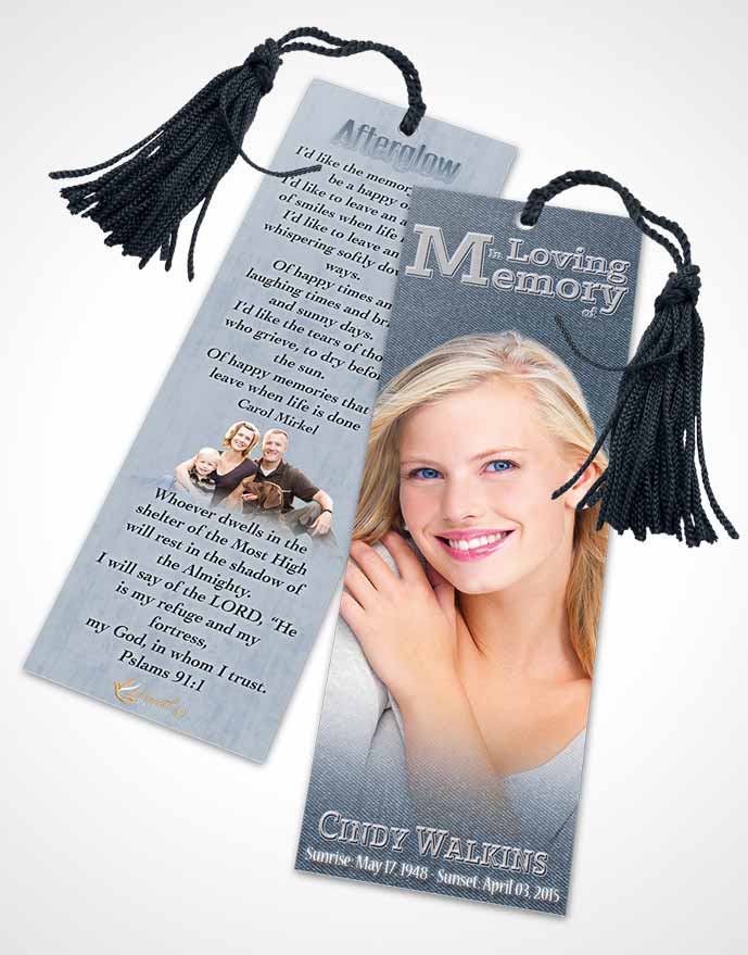 Funeral Bookmark Template Elegant Love Fairy Mist