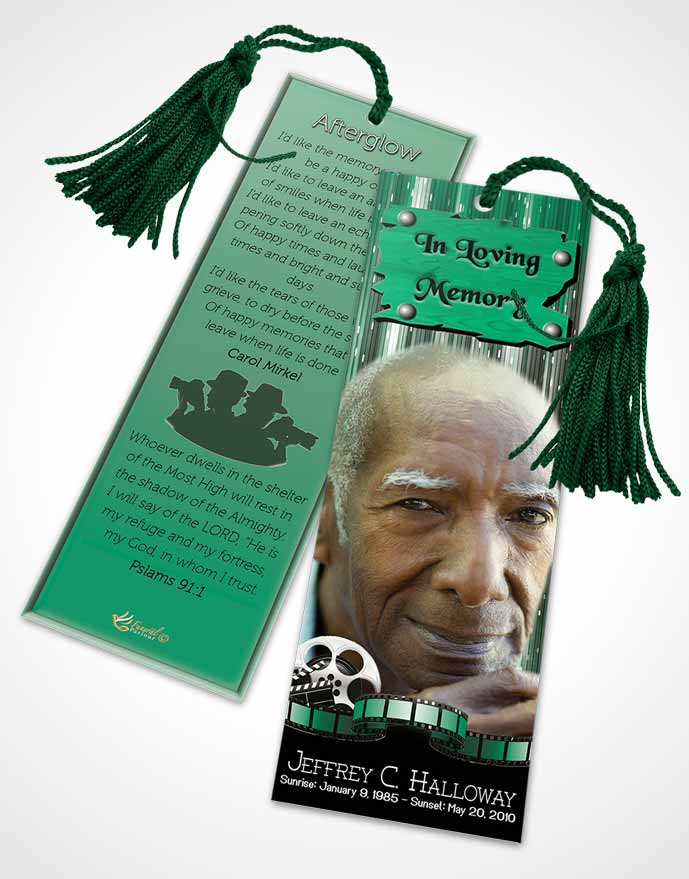 Funeral Bookmark Template Emerald Star Media Pro