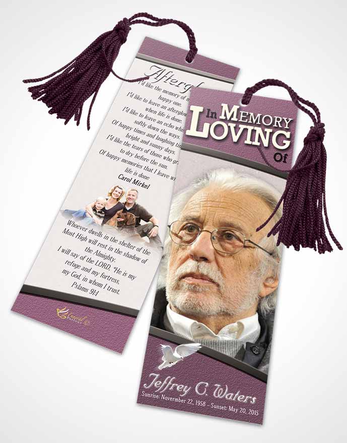 Funeral Bookmark Template Evening Clarity