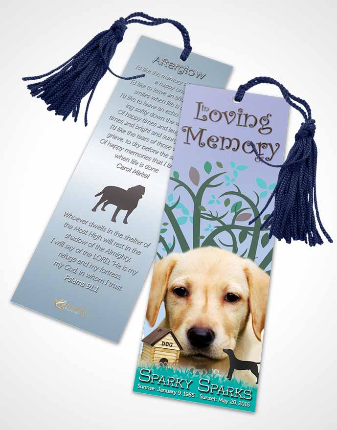 Funeral Bookmark Template Evening Doggy Heaven
