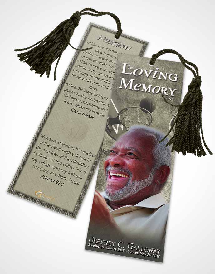 Funeral Bookmark Template Fall Basketball Star